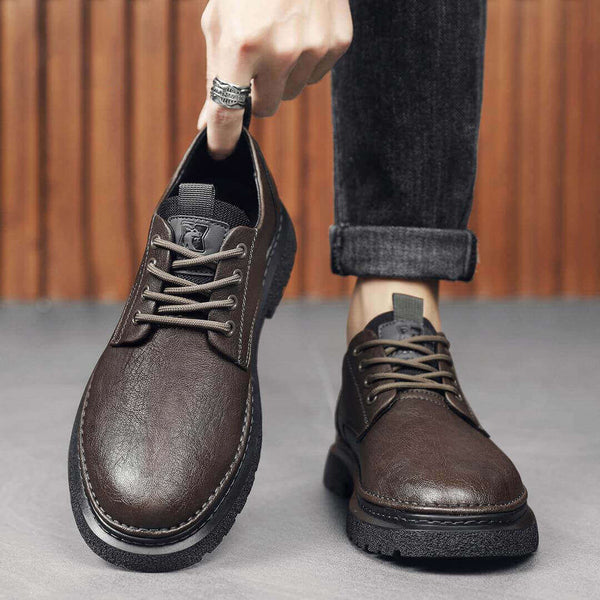 Casual Leather Shoes For Men Soft Sole Shoes Driving Shoes - AIGC-DTG