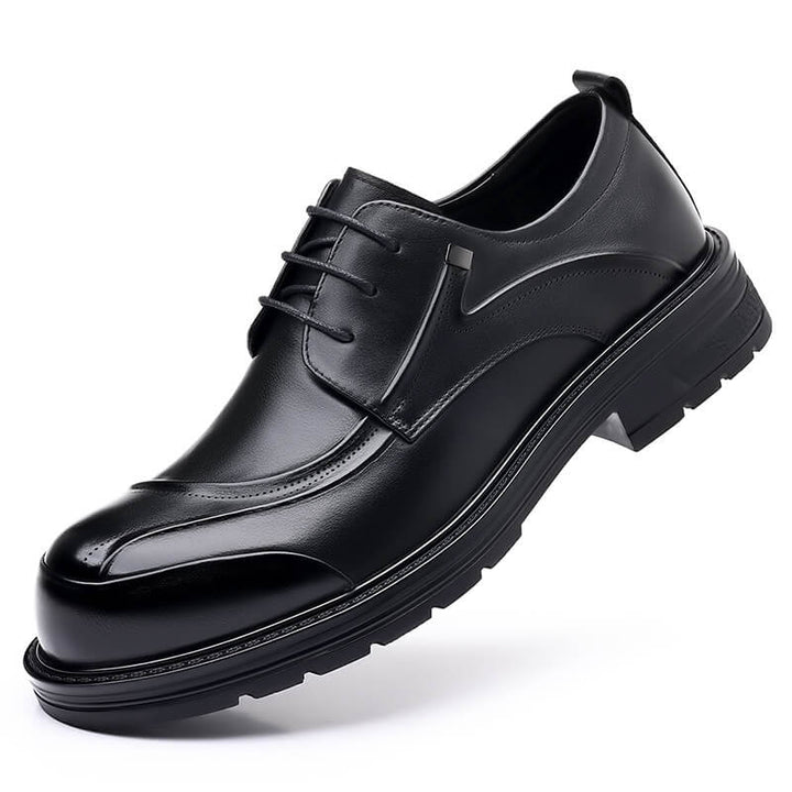 Men's Cowhide Leather Shoes Casual Thick-Sole Business Shoes - AIGC-DTG