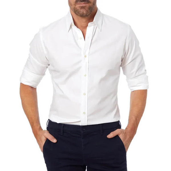 Men's Zipper Dress Shirt Button Up Shirt With Zipper - AIGC-DTG