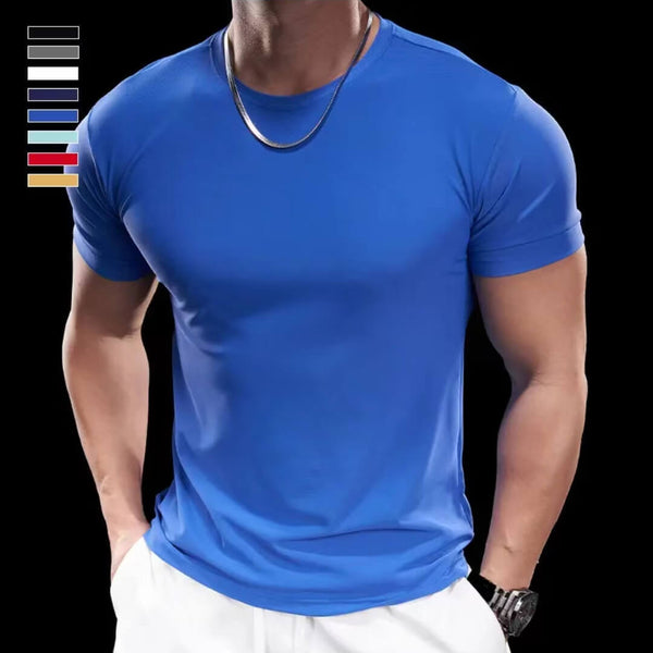 Men's Summer Stretch Running T-Shirts Short Sleeve Quick Dry Tee 8 Colors