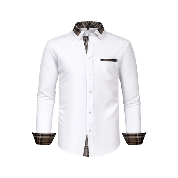 Men's 4-Way Stretch Dress Shirt Long Sleeve Business Casual Dress Shirts with Pocket