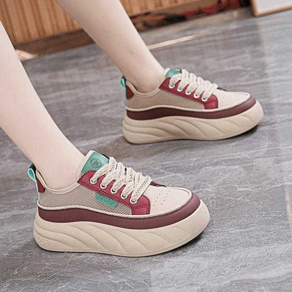 Increased Height Stylish Hollow Mesh Thick-soled All-match Women's Shoes