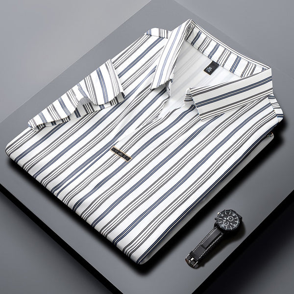 Men's Striped Polo Shirt - Fashionable and Casual T-Shirt