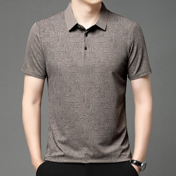 Men's 2024 Summer Short Sleeve Polo Shirt with Printed Design