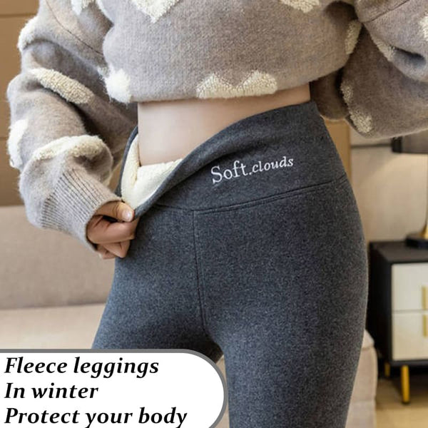 Women’s Lamb Fleece Leggings for Fall and Winter, High-Waisted, for Outerwear