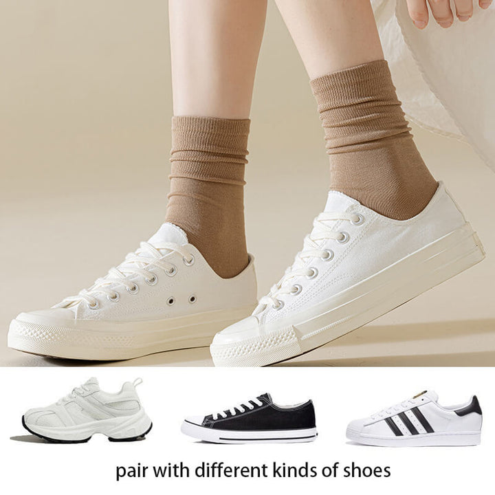 5 Pairs Autumn Solid Color INS Fashion Mid tube Socks - AIGC-DTG