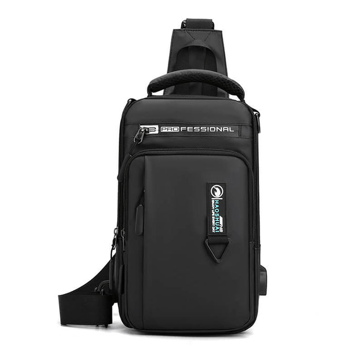 Men's USB Charging Chest Bag - Casual Shoulder Crossbody Bag - AIGC-DTG