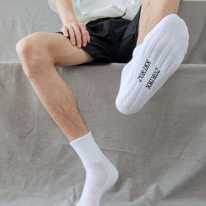[5 Pairs]Men's Thickened Mid-calf Socks - Breathable & Sweat-Absorbent - AIGC-DTG
