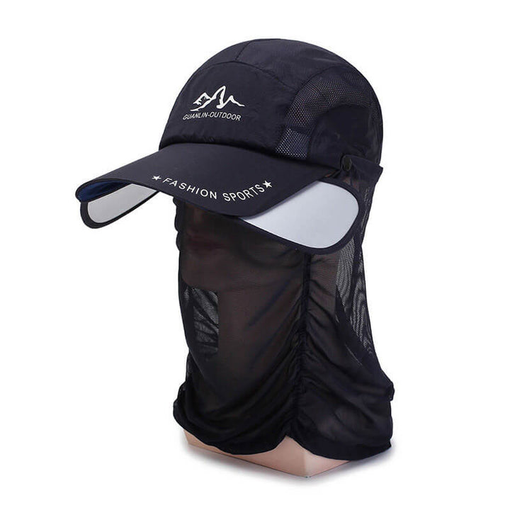 Removable Neck Flap Sun Protection Baseball Cap Adjustable Sun Hat - AIGC-DTG