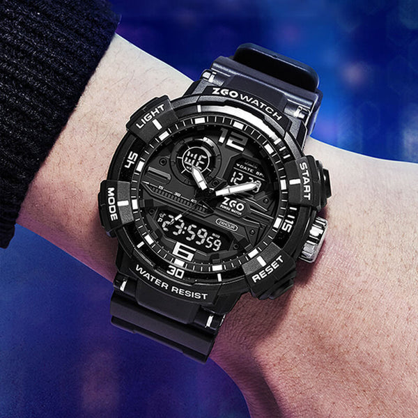 Men's Stylish Mechanical Sports Watch With Digital Display And Water Resistance