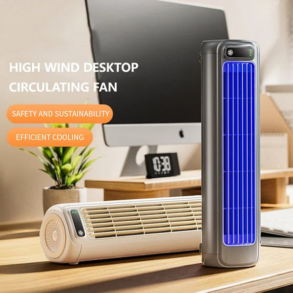 🍃Rechargeable Desktop Tower Fan & Portable Air Conditioner – Multi-Position Use