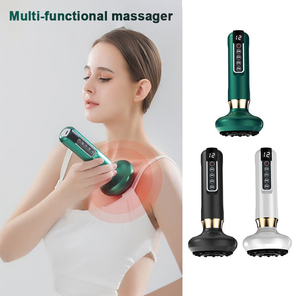 Smart Electric Skin Scraping and Cupping Massager with Heat Therapy – Home Use Muscle Relief and Meridian Massage