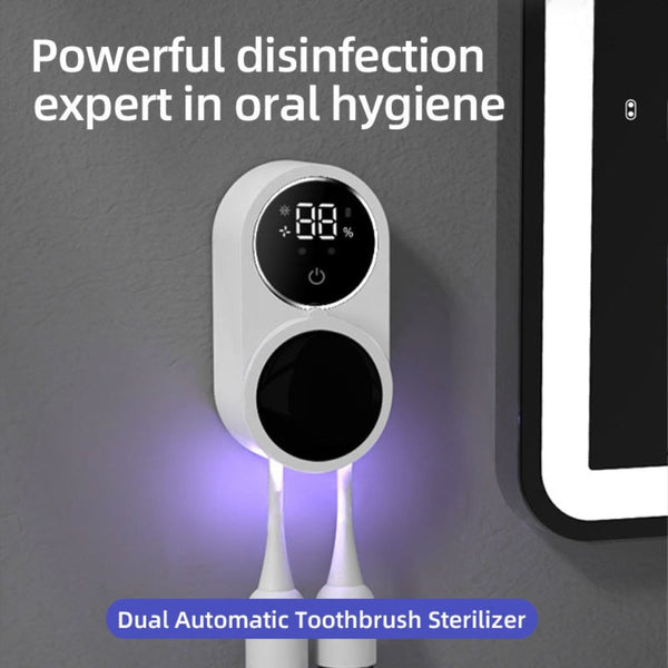 Smart UV Toothbrush Sanitizer – Wall-Mounted, No-Drill Installation