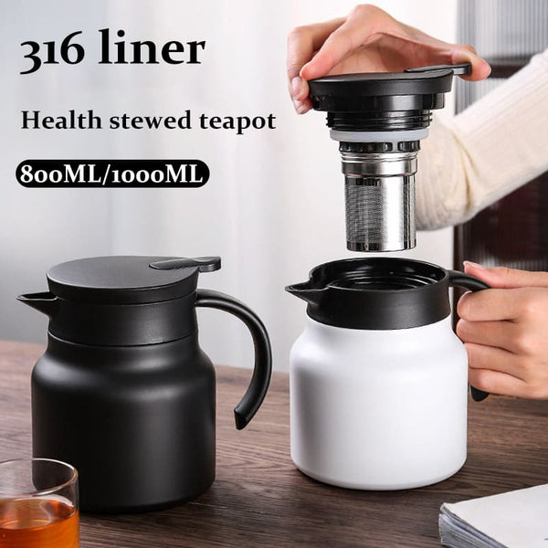 316 stainless steel insulated tea brewing pot, portable and suitable for home use