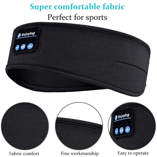 Bluetooth Music Sleep Mask Headband, Bluetooth Sports Headband for Sleep and Exercise