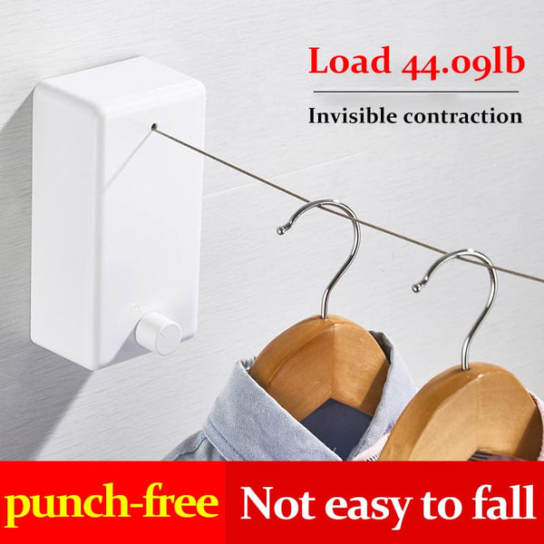 No-Drill Indoor Clothes Drying Rack Invisible Retractable Balcony Steel Wire Rope