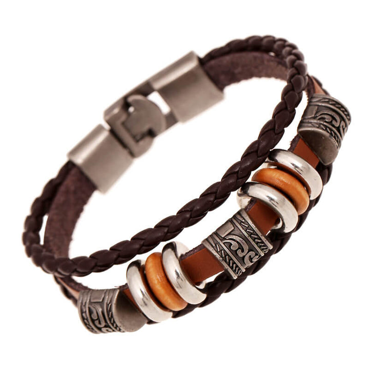 Minimalist Handcrafted Multi-layer Beaded Leather Bracelet - AIGC-DTG