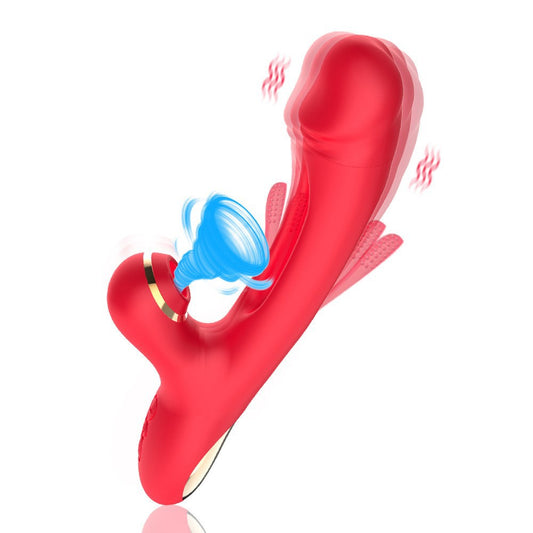 Women’s Vibrator with Realistic Dildo Design – Flapping Vibration & Clitoral Suction