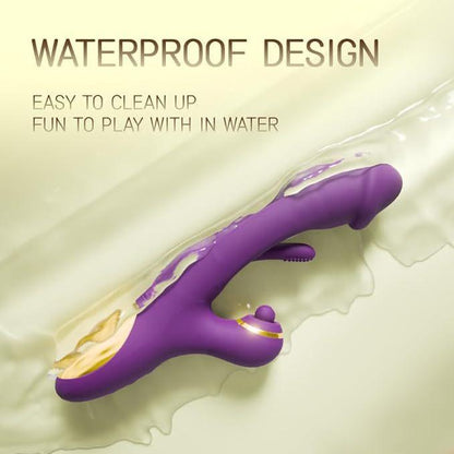 Women’s Vibrator with Realistic Dildo Design – Flapping Vibration & Clitoral Suction