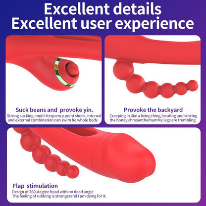 Women’s Vibrator with Realistic Dildo Design – Flapping Vibration & Clitoral Suction
