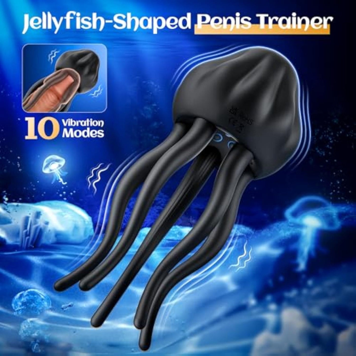 Small Jellyfish Male Masturbator – Electric Glans Trainer with Multiple Vibration Modes