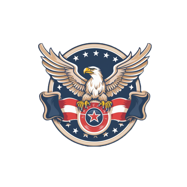 Navy Blue Eagle Badge Men's Cotton Polo Shirt - AIGC-DTG