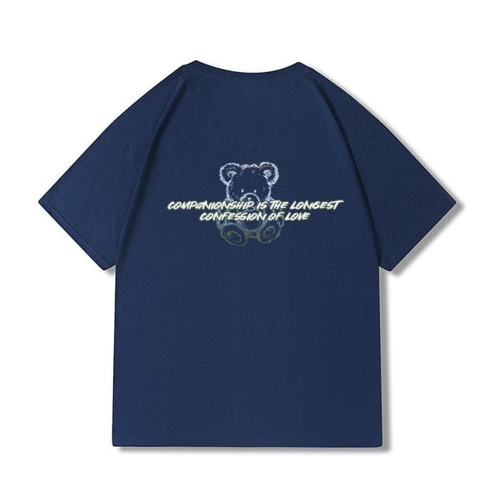 Women's Teddy Bear Text Print 100% Cotton T-Shirt - AIGC-DTG