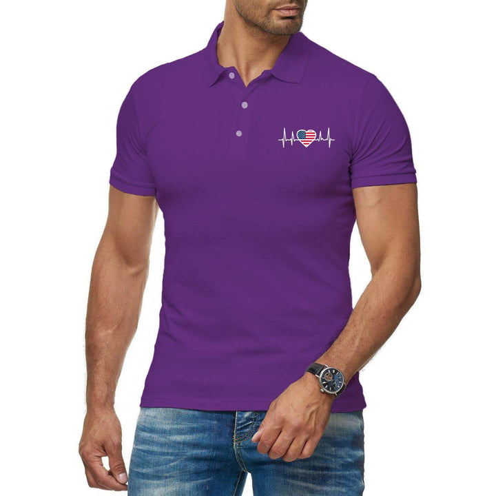 Love USA Men's Pure Cotton Polo Shirt - AIGC-DTG