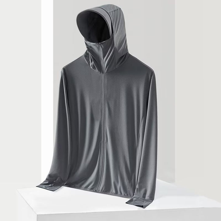 Sun Protection Hoodie Shirt UPF 50+ Long Sleeves UV Protection SPF with Face Mask - AIGC-DTG