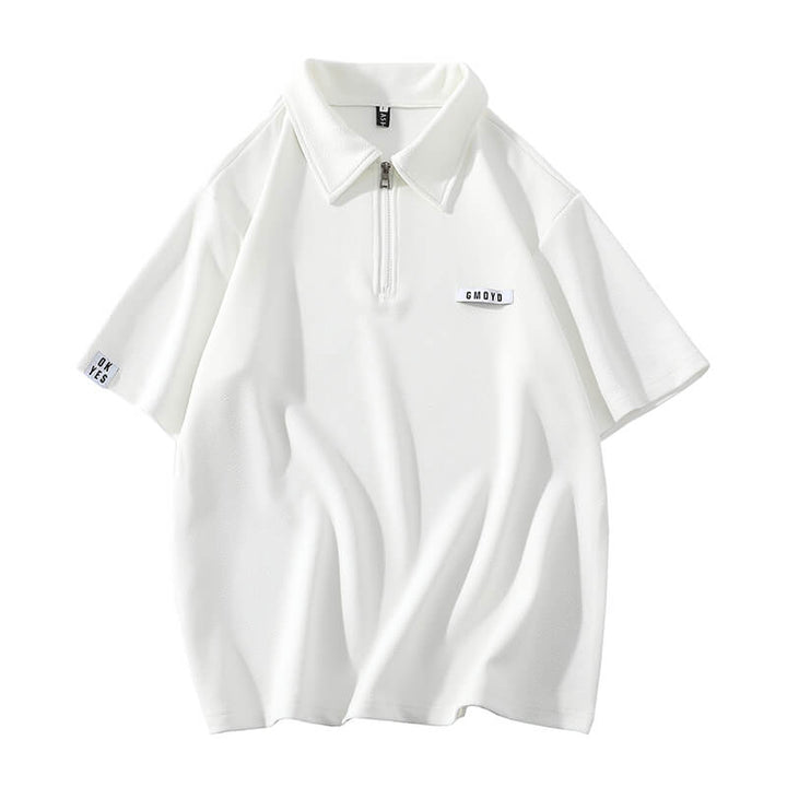 Men's Summer Hong Kong Style Zippered Polo shirt - AIGC-DTG