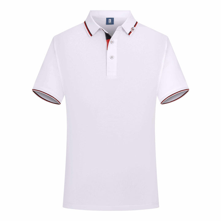 Women's Summer Short Sleeve Striped Color Block Polo Shirt - AIGC-DTG