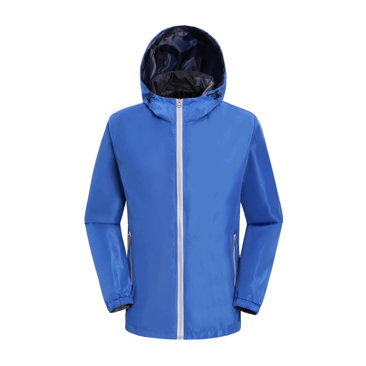 Men's Outdoor Reflective Hooded Windbreaker Sports Jacket with Pocket - AIGC-DTG