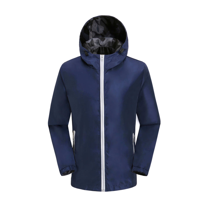Men's Outdoor Reflective Hooded Windbreaker Sports Jacket with Pocket - AIGC-DTG