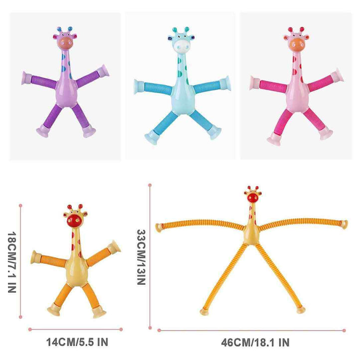 Cartoon Suction Cup Telescopic Tube Giraffe-Stress Relief Toy - AIGC-DTG