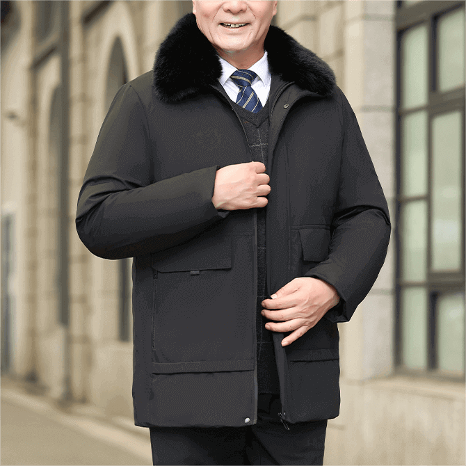 Men's Winter Fleece Warm Loose Fur Collar Jacket - AIGC-DTG
