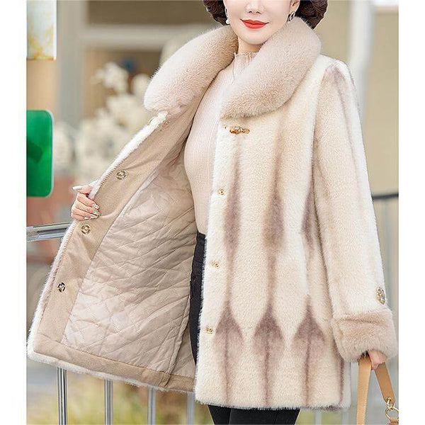 Winter Women's Mink Plush Lapel Coat-Thick & Warm - AIGC-DTG