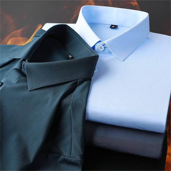 Winter Men's Business Casual Shirt-Thick Seamless and Iron-Free Shirt - AIGC-DTG