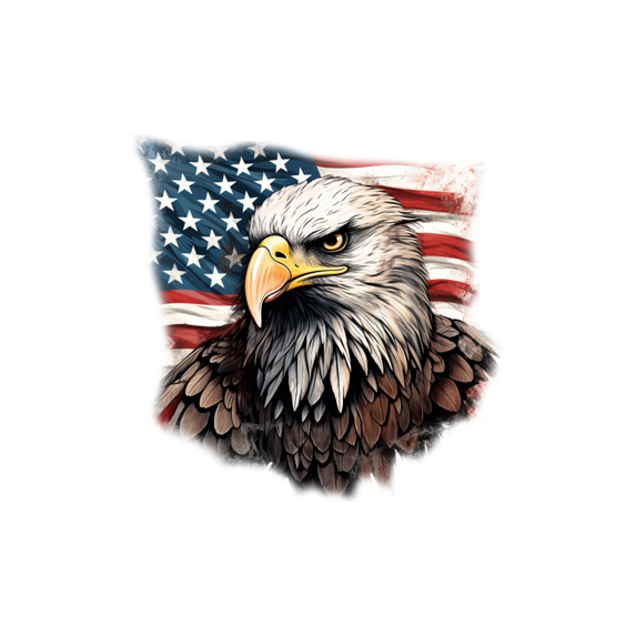 Men's American Eagle Flag 100% Pure Cotton Polo Shirt - AIGC-DTG
