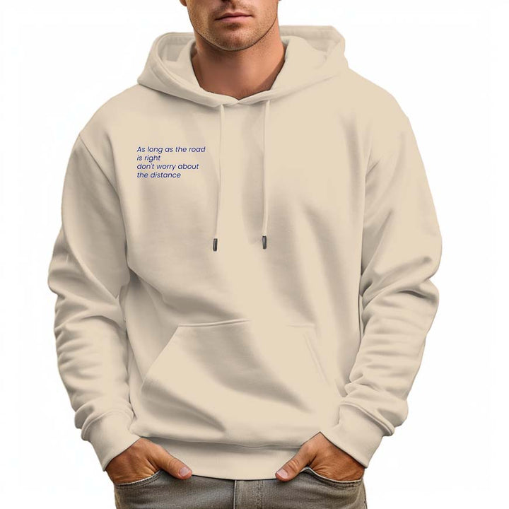 Men's Pullover Hoodie Casual Drawstring with Pockets-Right Road - AIGC-DTG