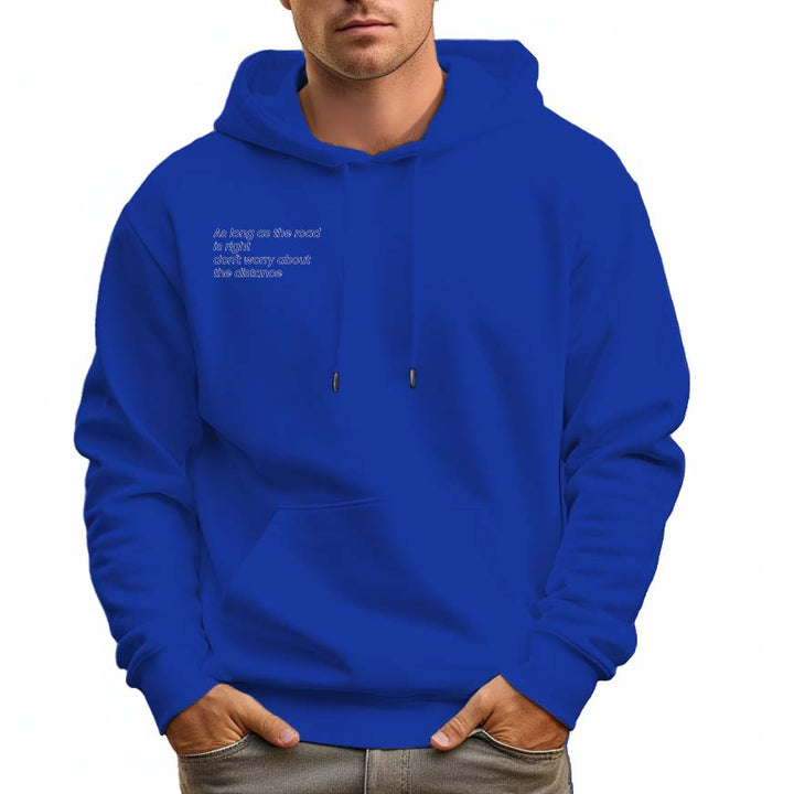 Men's Pullover Hoodie Casual Drawstring with Pockets-Right Road - AIGC-DTG