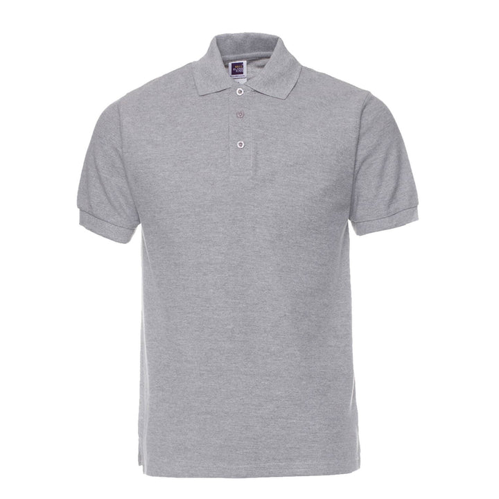 Men's 100% Cotton Knitted Polo Shirt Short Sleeve Classic Casual T-Shirt in 15 Colors - AIGC-DTG
