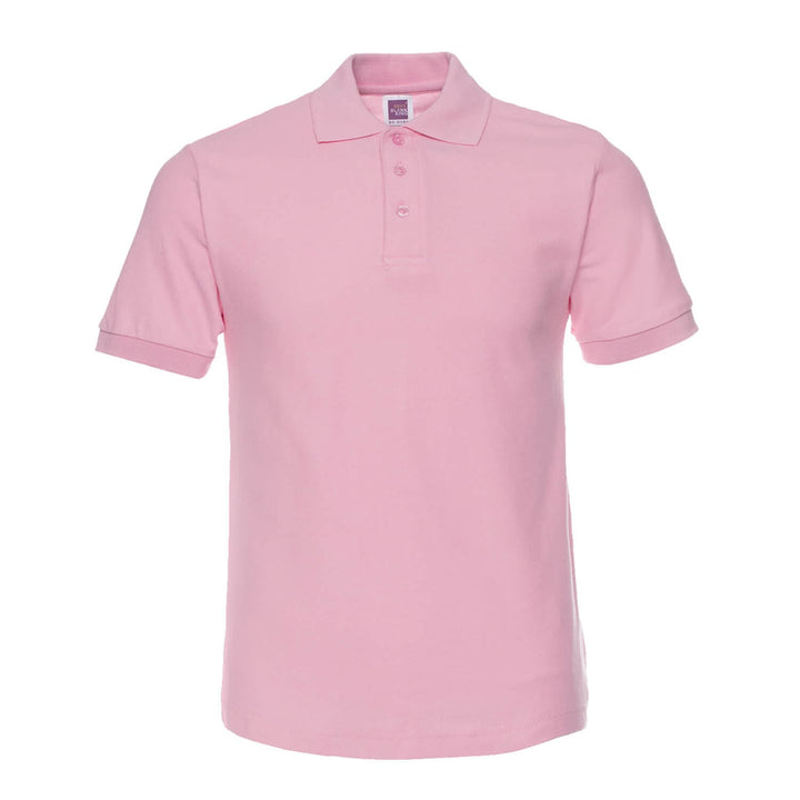Men's 100% Cotton Knitted Polo Shirt Short Sleeve Classic Casual T-Shirt in 15 Colors - AIGC-DTG