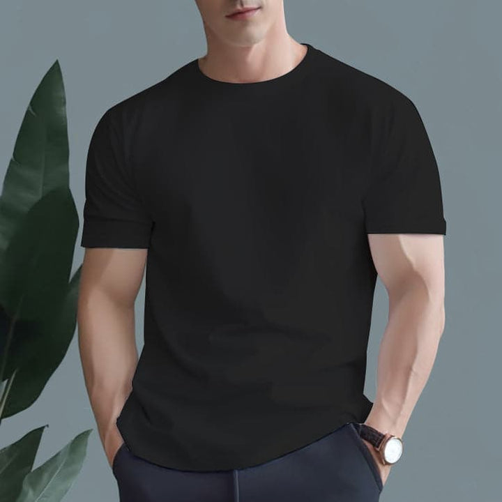 Men's 60s Liquid Ammonia Pima Cotton Solid Color Short Sleeve T-Shirt - AIGC-DTG