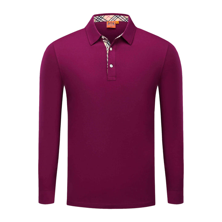 Men's Color Block Collar Cotton Silk Short Sleeve Polo - AIGC-DTG