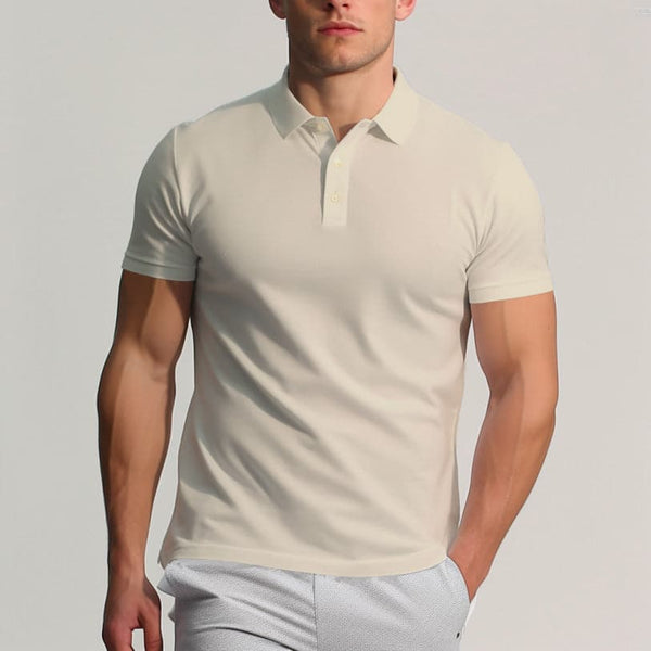 Men's Luxury Elastic Silk Antibacterial Business Polo Shirt - AIGC-DTG