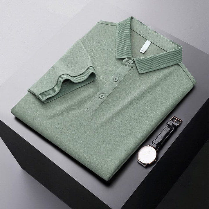Men's Mulberry Silk and Pearl Cotton Polo Shirt- Breathable and Comfortable - AIGC-DTG