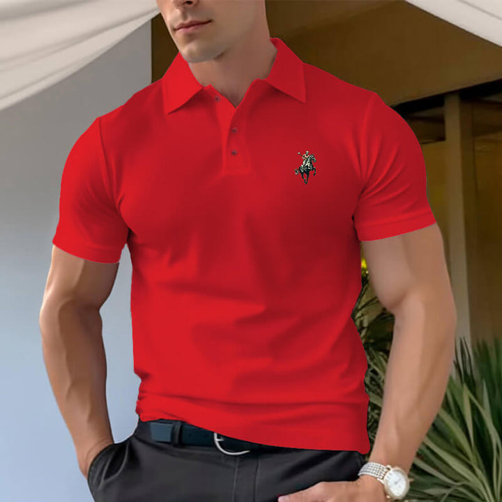 Men's Polo Shirt Cotton Comfortable T-Shirt with polo player logo design - AIGC-DTG