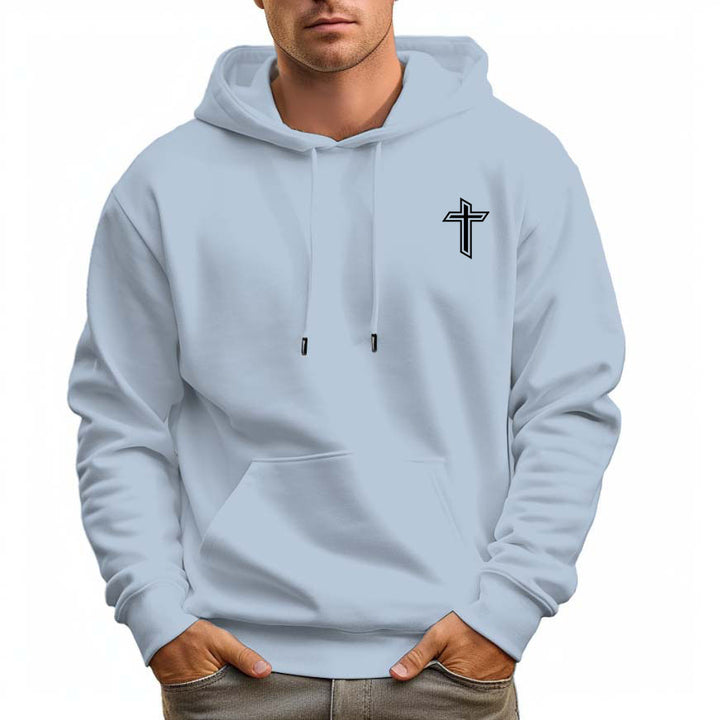 Men's Pullover Hoodie Casual Hooded Sweatshirt with Pockets-Cross - AIGC-DTG