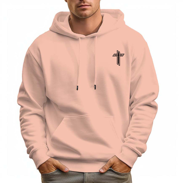 Men's Pullover Hoodie Casual Hooded Sweatshirt with Pockets-Cross - AIGC-DTG