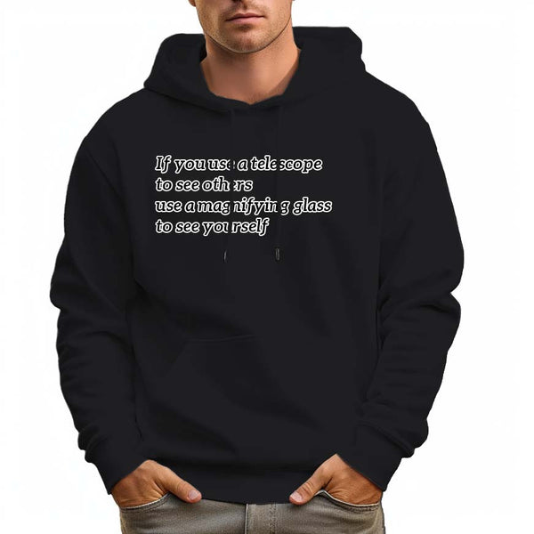 Men's Pullover Hoodie Casual Drawstring with Pockets-Just Work Hard For the Clear Present - AIGC-DTG